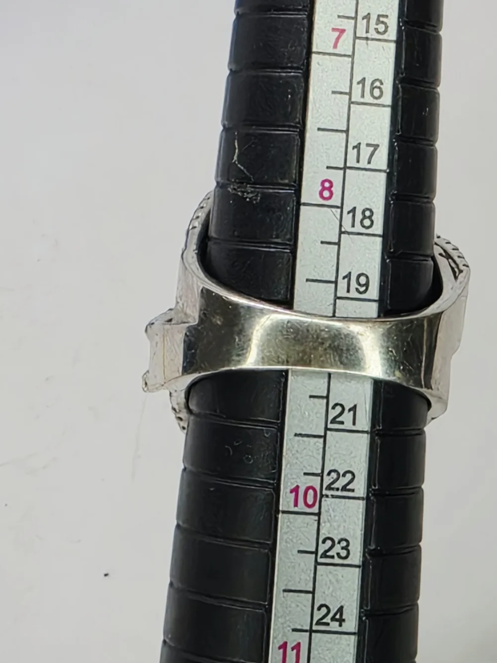 Diamonique Baguette & Round Wide Crossover Band Ring Sterling Silver Size 9 Box - Picture 5 of 11